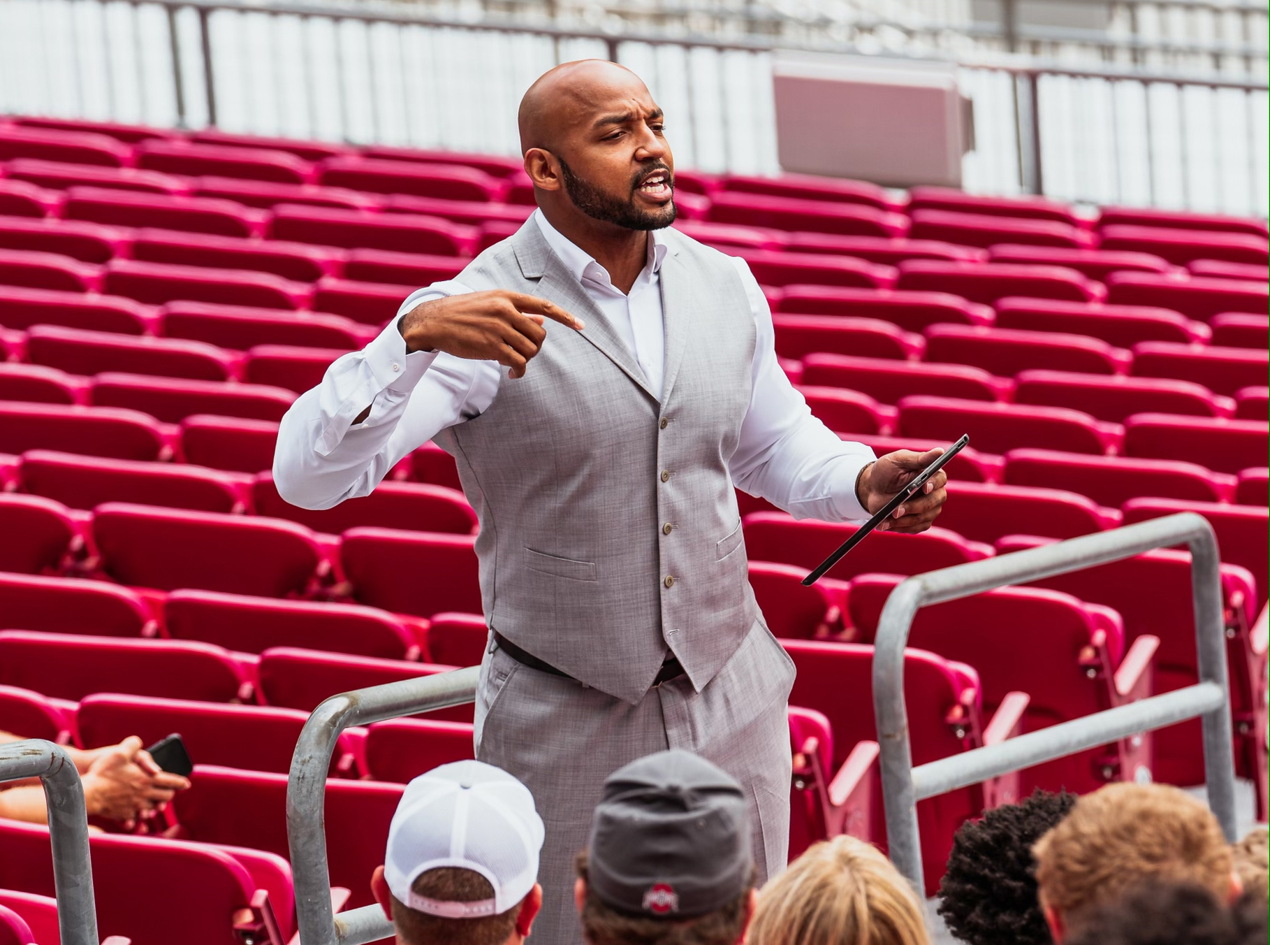 Roy Hall Jr. speaking to Ohio State Football Team and Families